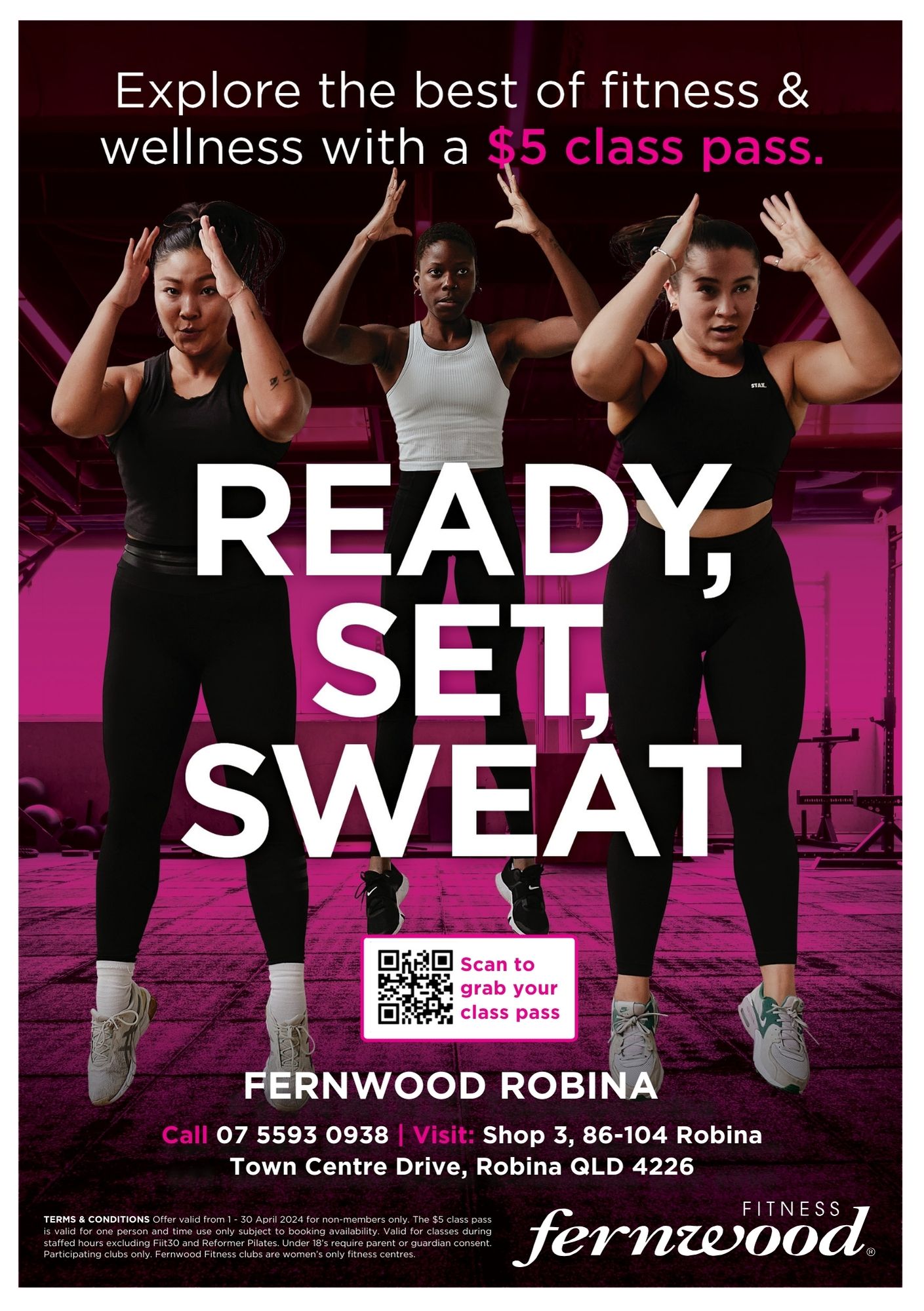 Fernwood Robina $5 Class Pass